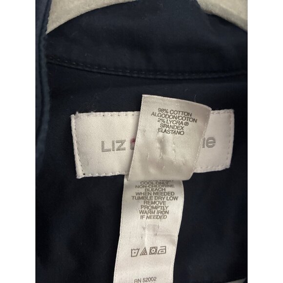 Liz Claiborne Jacket Womens Navy Blue Button-Up Cotton Blend Jacket Size S - Picture 2 of 7
